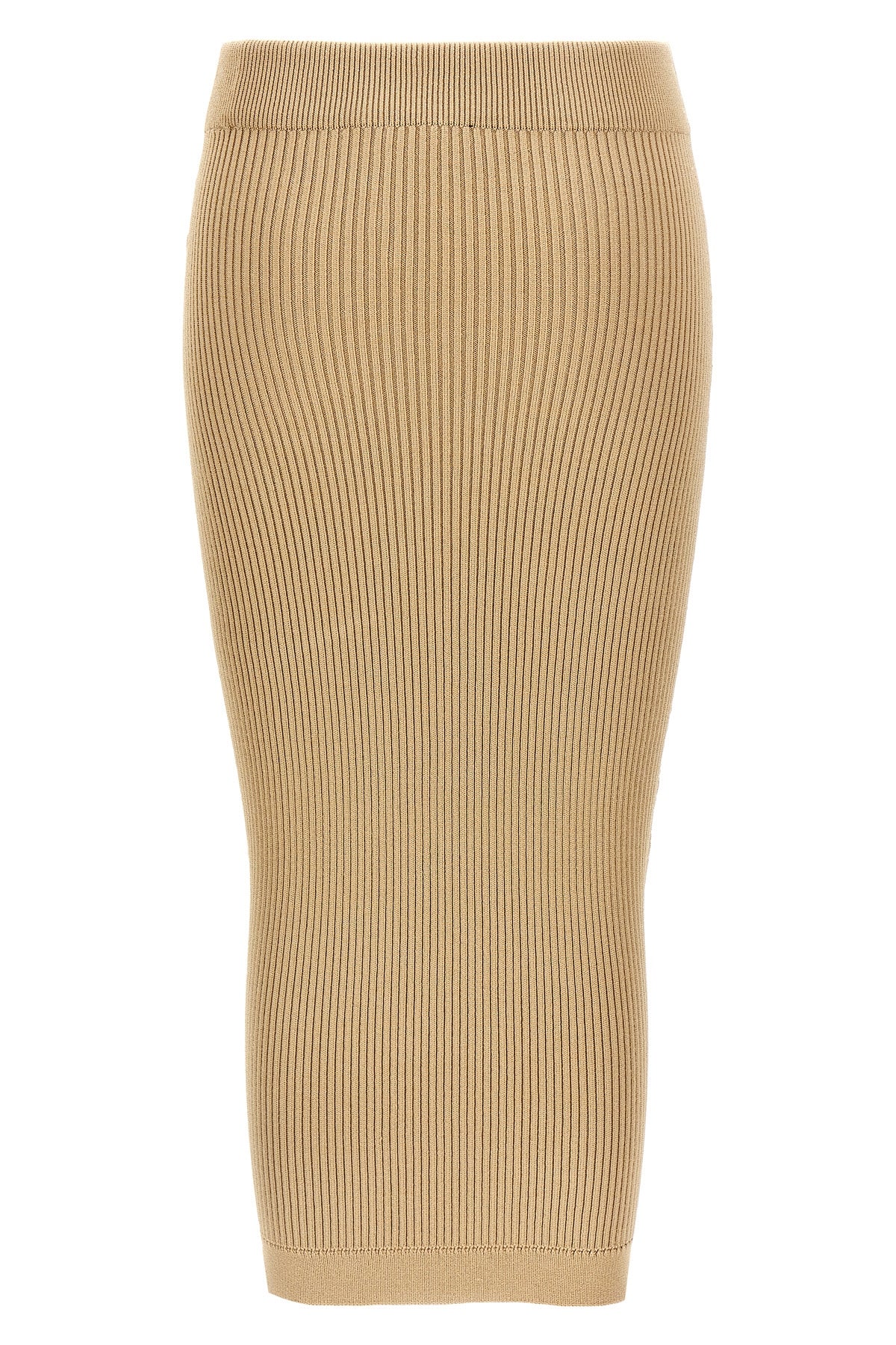 ribbed knit midi skirt