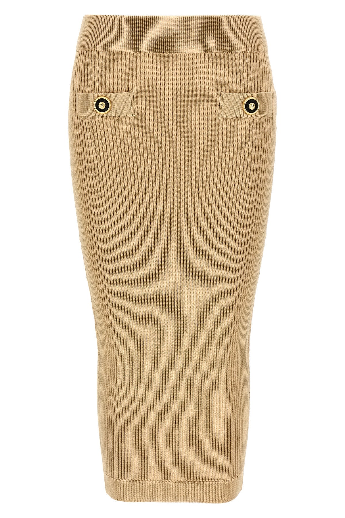 ribbed knit midi skirt