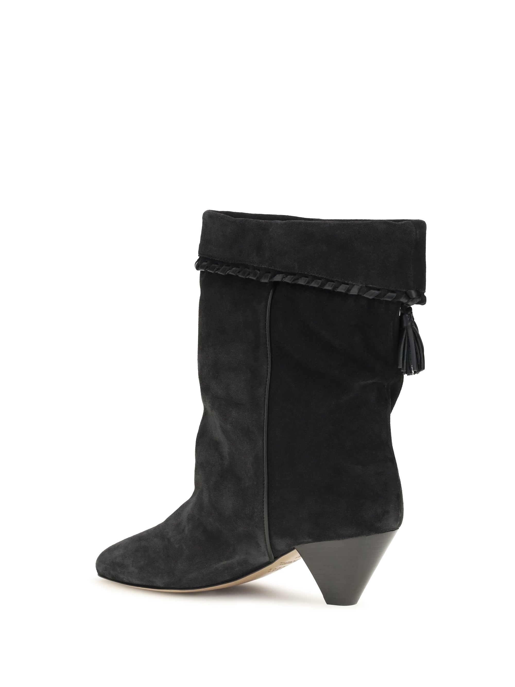 draped suede boots