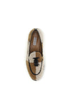 two-tone bouclé-effect loafers