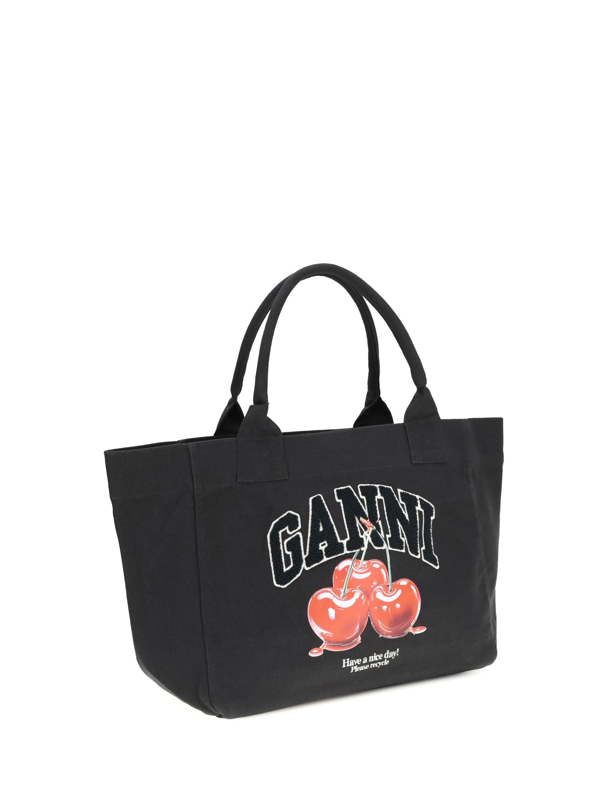GANNI OS cherry tote bag