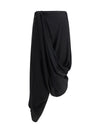 asymmetric midi skirt in cupro
