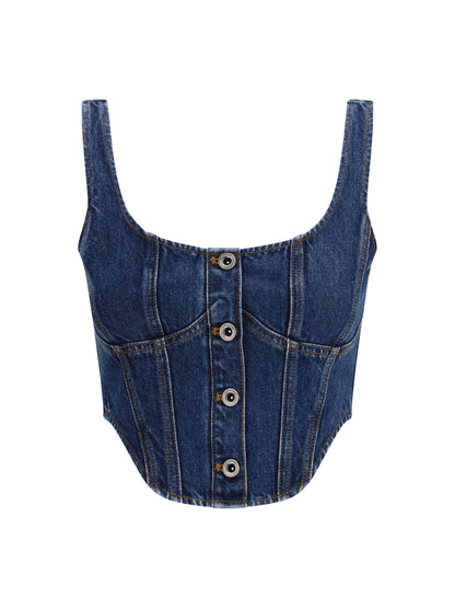 SELF-PORTRAIT 10 denim corset top