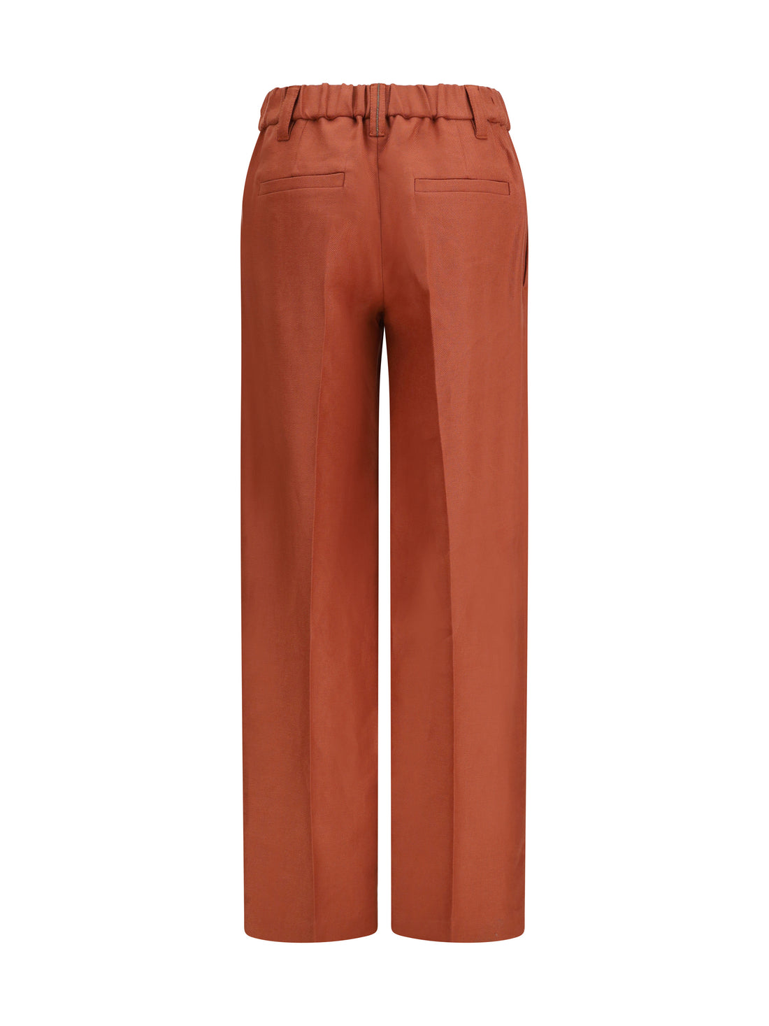 BRUNELLO CUCINELLI 38 wide-leg pants in linen with elastic waistband and belt loops