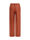 wide-leg pants in linen with elastic waistband and belt loops