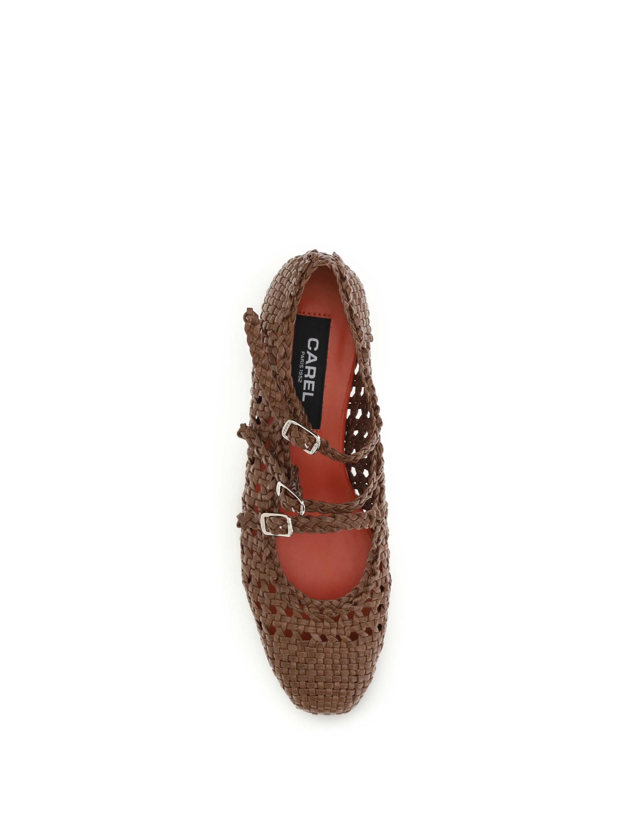 woven leathe mary jane ballerinas