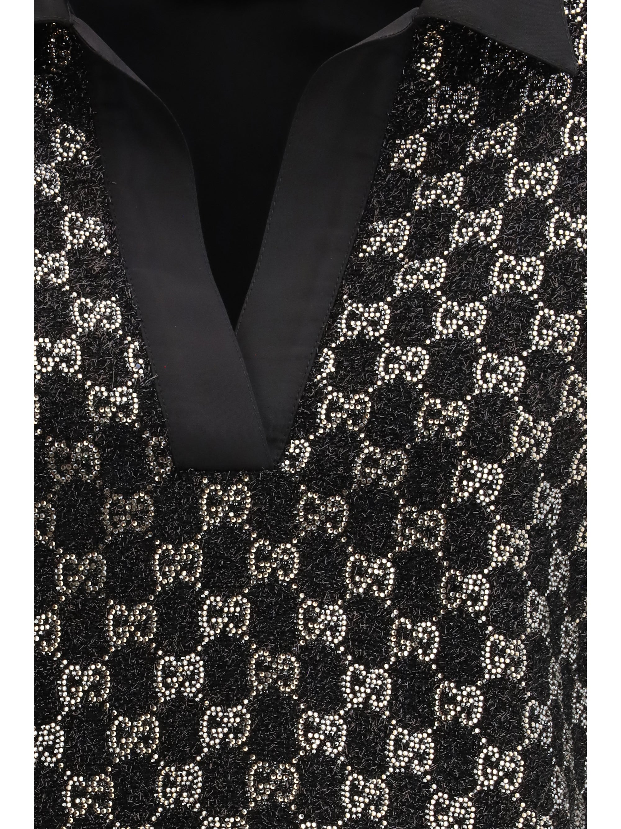 wool lamé tweed top