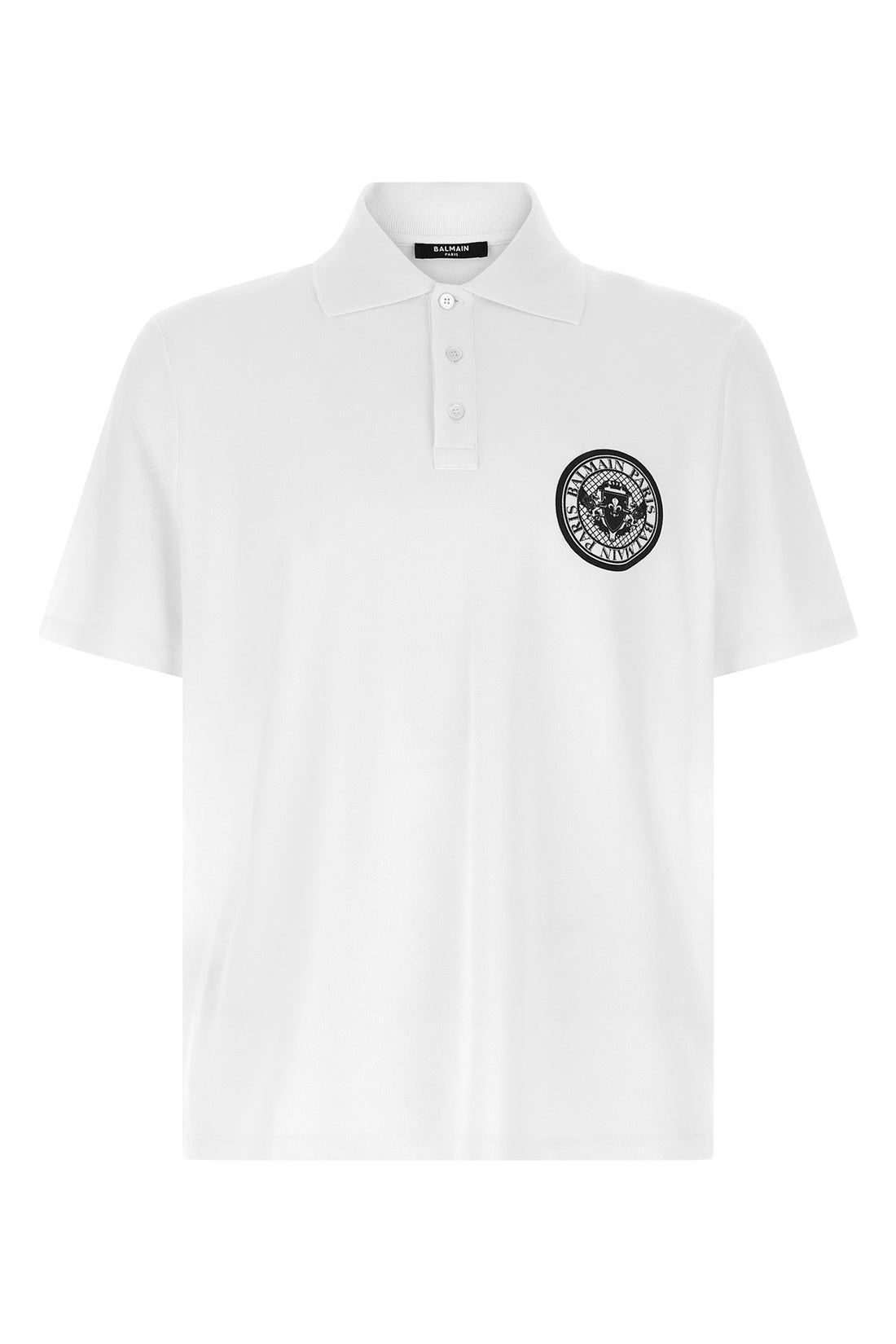 BALMAIN L piqué cotton polo shirt