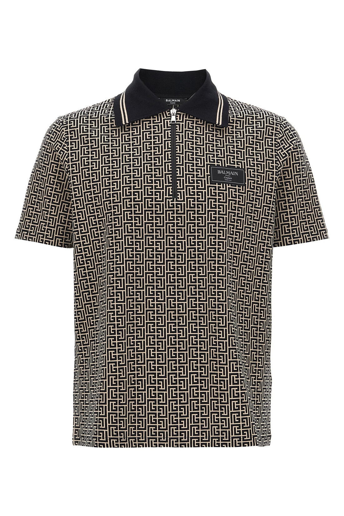 BALMAIN L jacquard cotton polo shirt