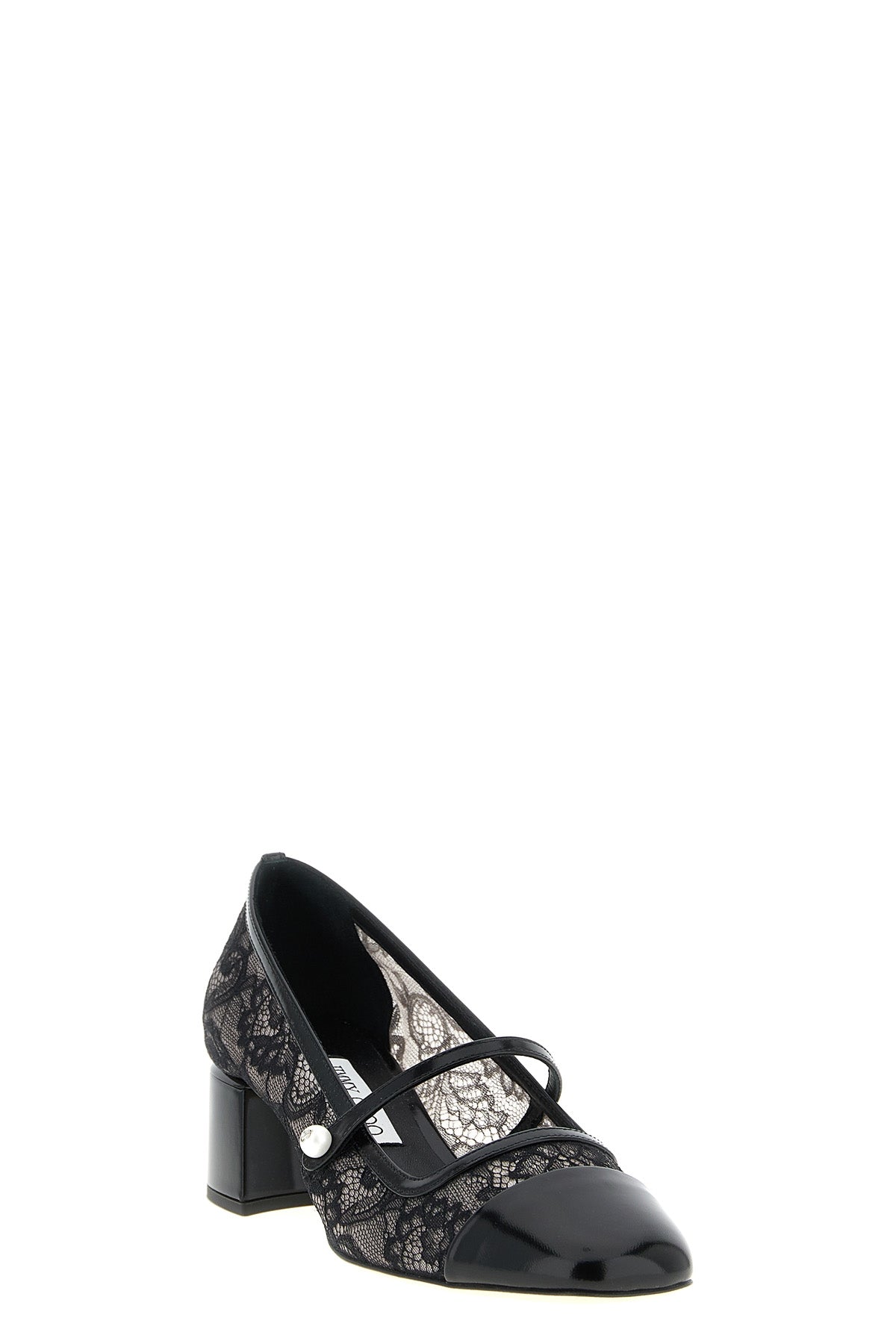 elisa pumps in semi-transparent lace effect mesh