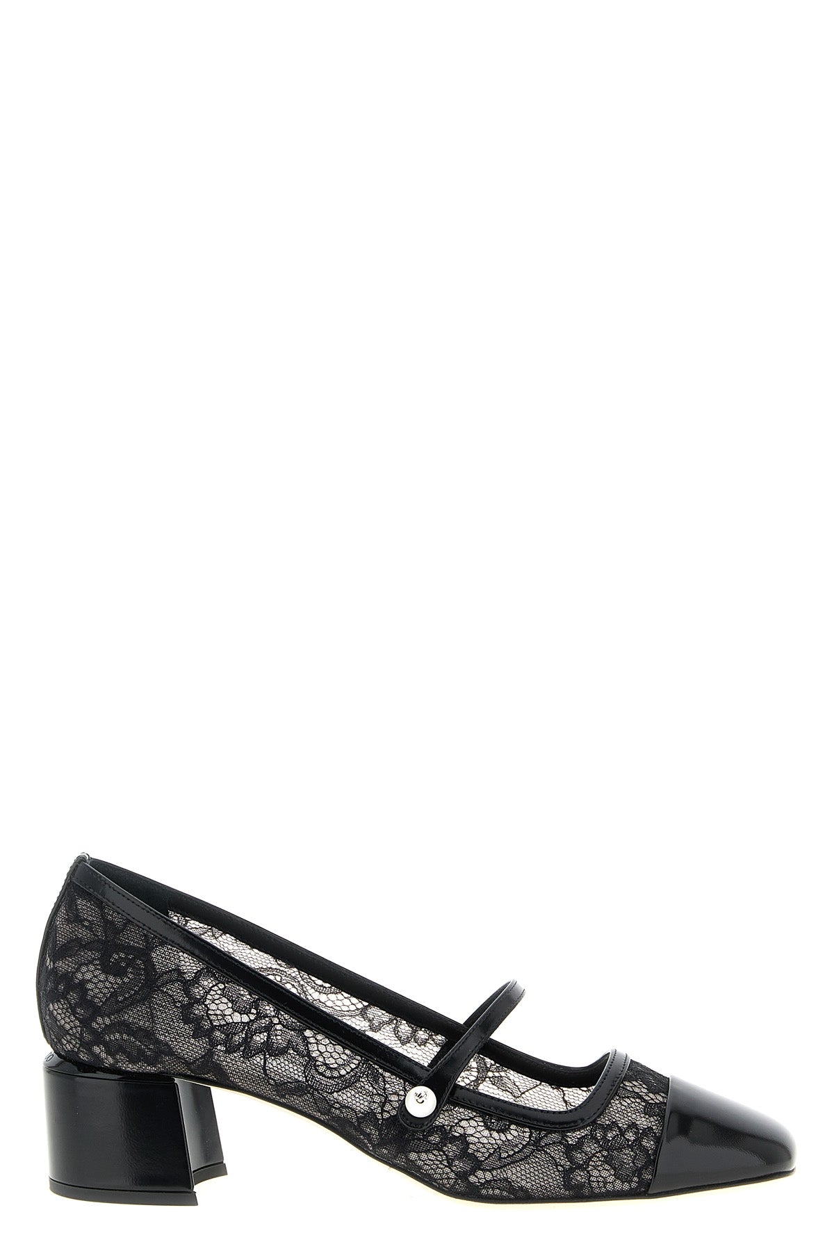 elisa pumps in semi-transparent lace effect mesh