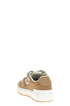 b-court sneakers in fleece and calf leather