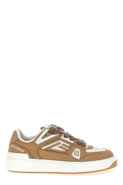 b-court sneakers in fleece and calf leather