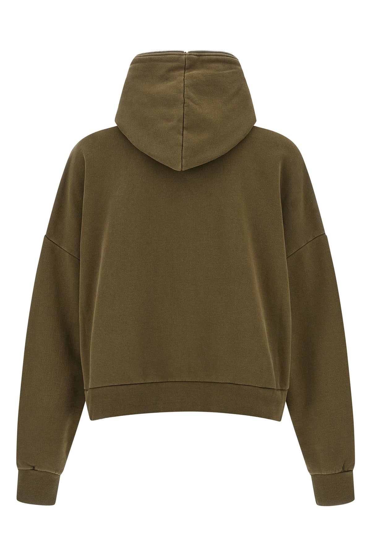 eternal zip washed slightly plush cotton hoodie