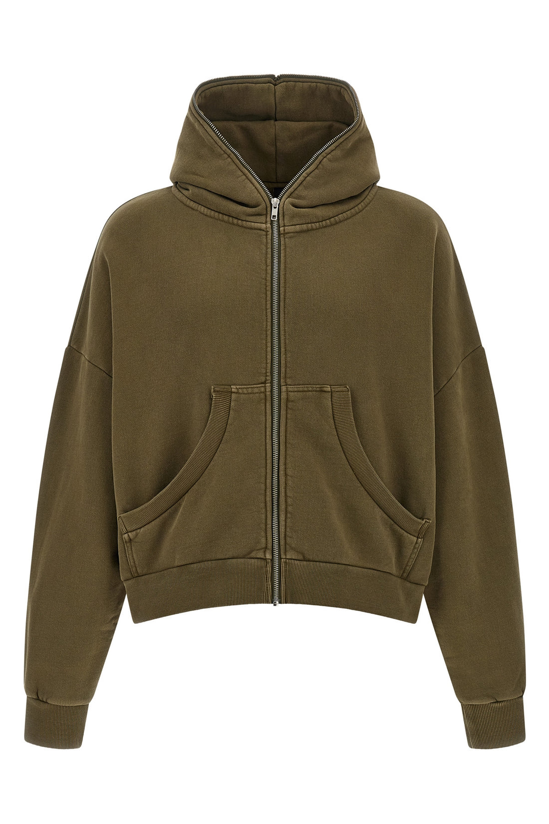 ENTIRE STUDIOS XL eternal zip washed slightly plush cotton hoodie