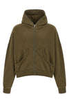 eternal zip washed slightly plush cotton hoodie