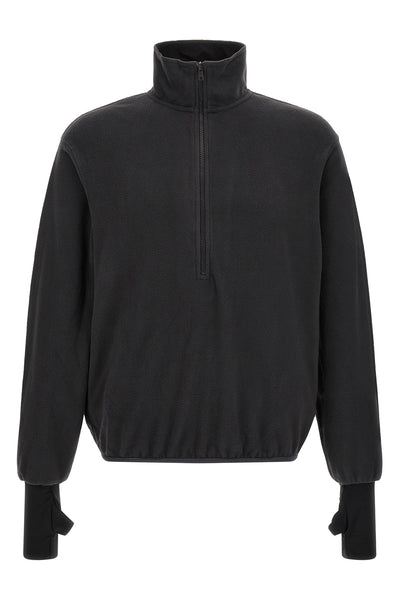 the black entire studios shell fleece pullover sweatshirt