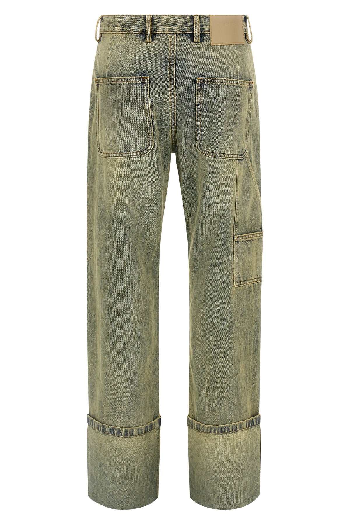 cuff surface wave jeans in selvedge cotton denim