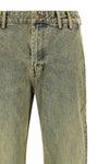 cuff surface wave jeans in selvedge cotton denim