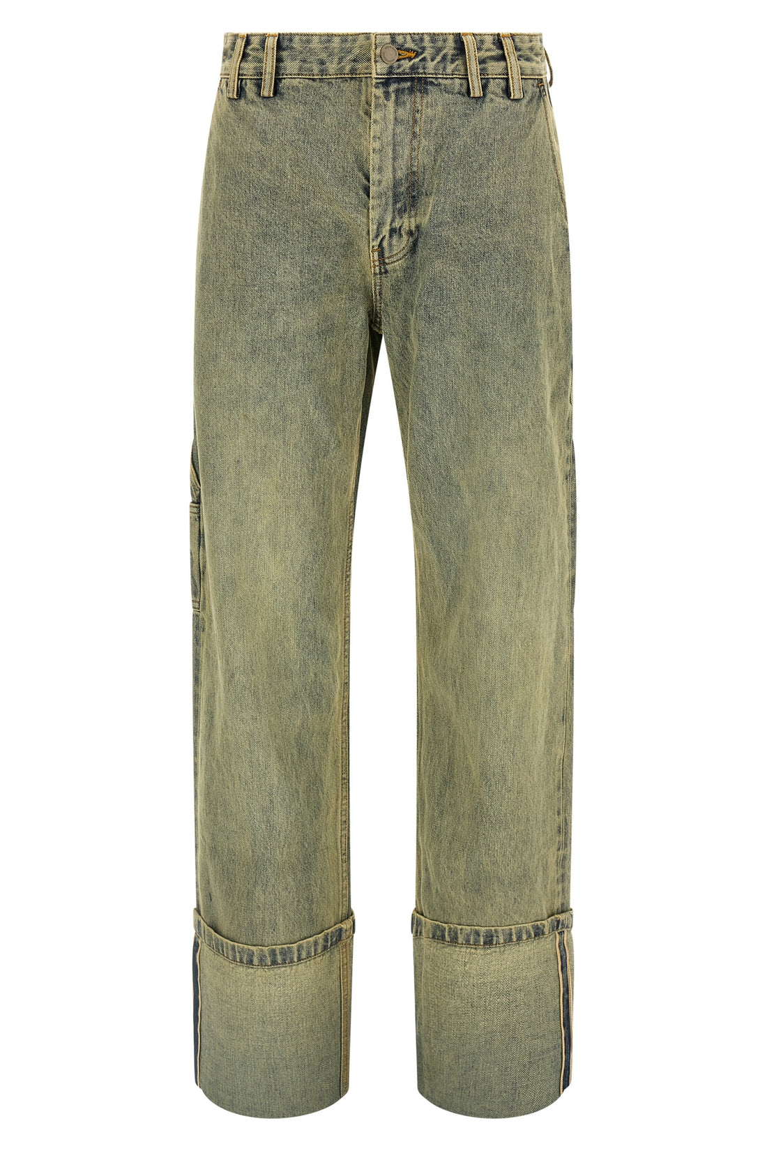 ENTIRE STUDIOS XS cuff surface wave jeans in selvedge cotton denim