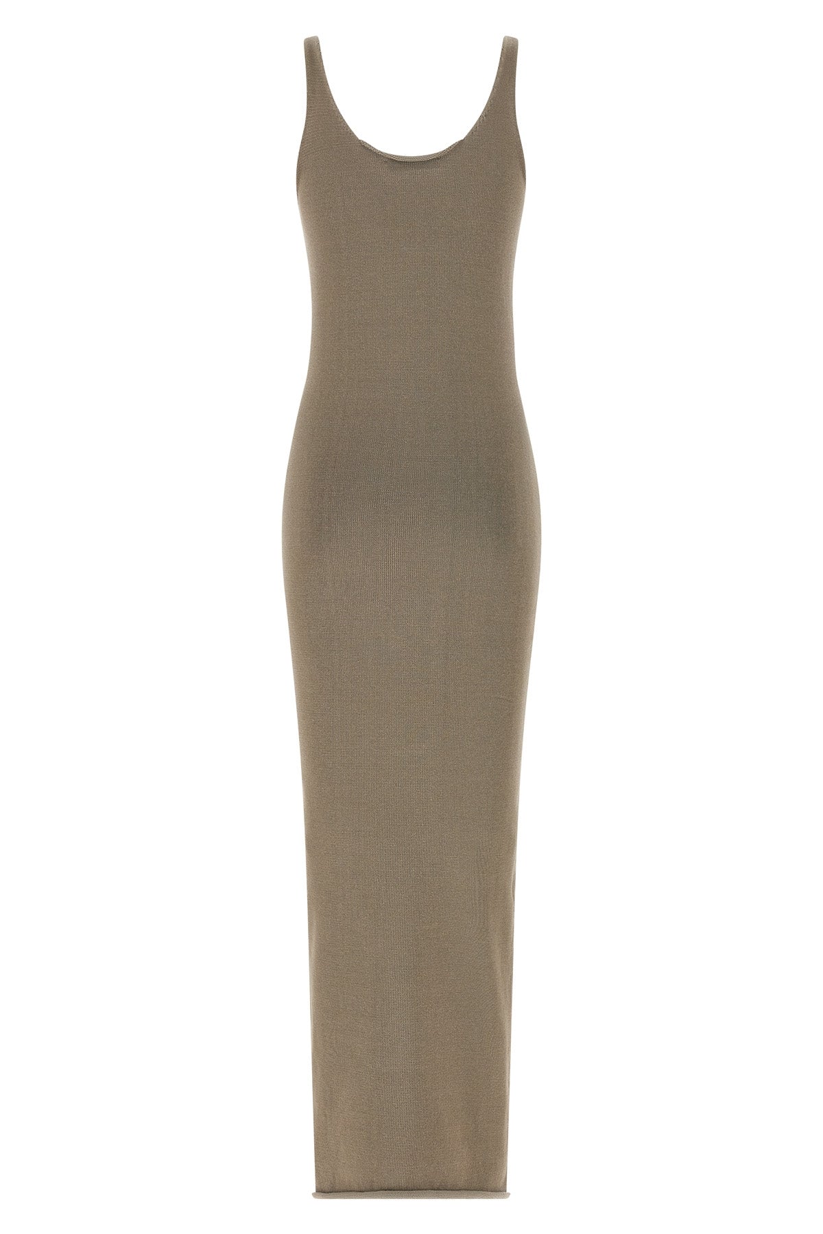 raw knit knit midi dress