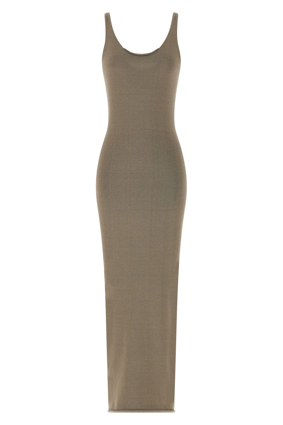 raw knit knit midi dress