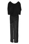 long fluid fabric dress