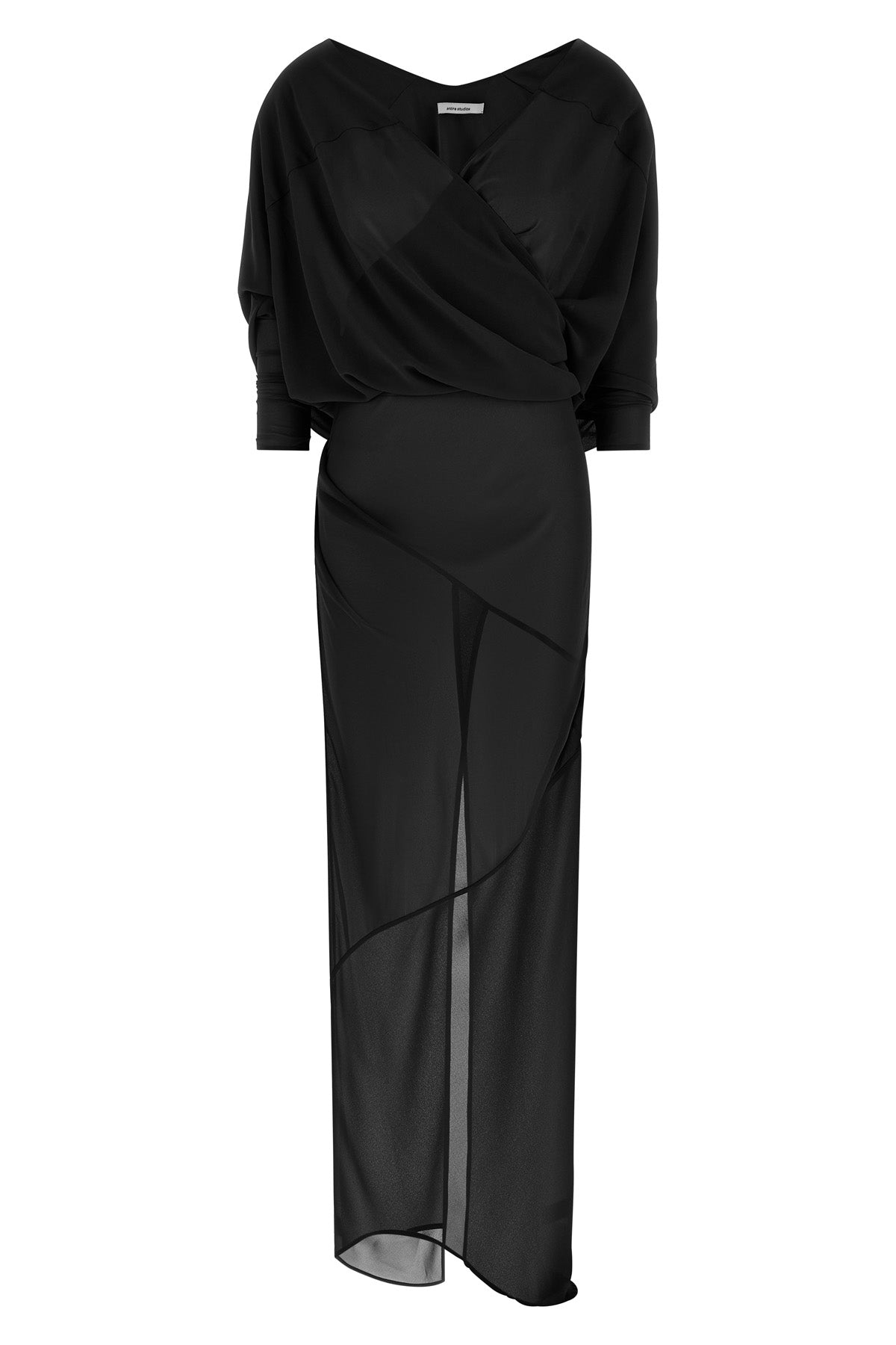 long fluid fabric dress
