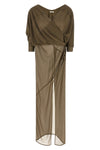 long fluid fabric dress