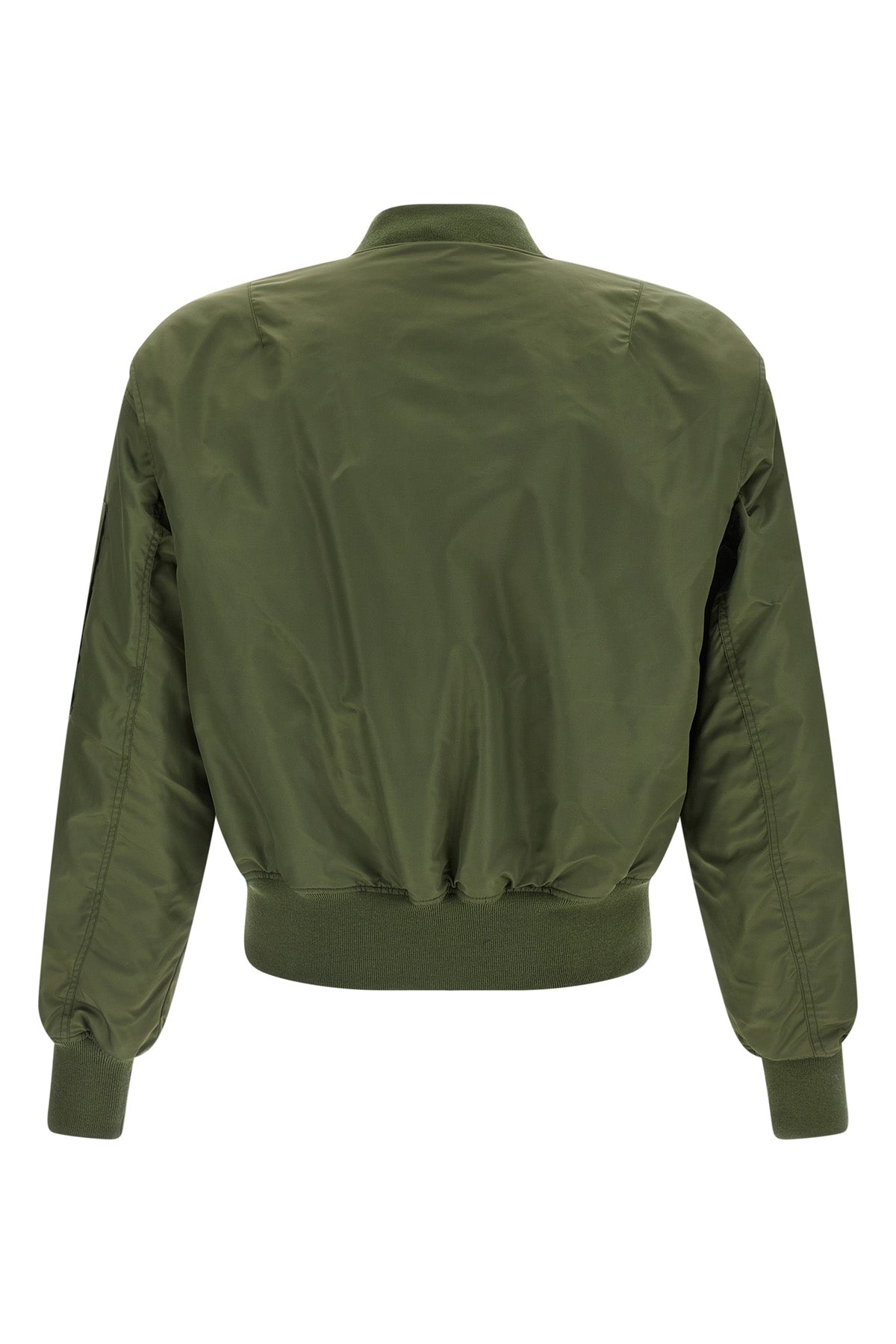 shiny nylon bomber jacket
