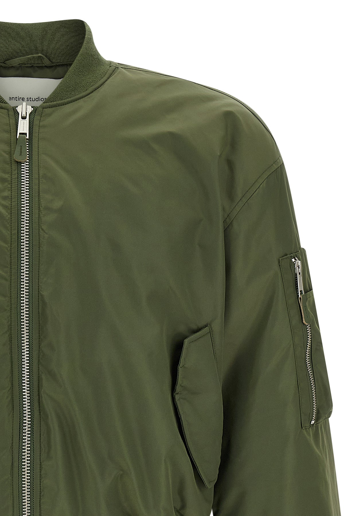 shiny nylon bomber jacket