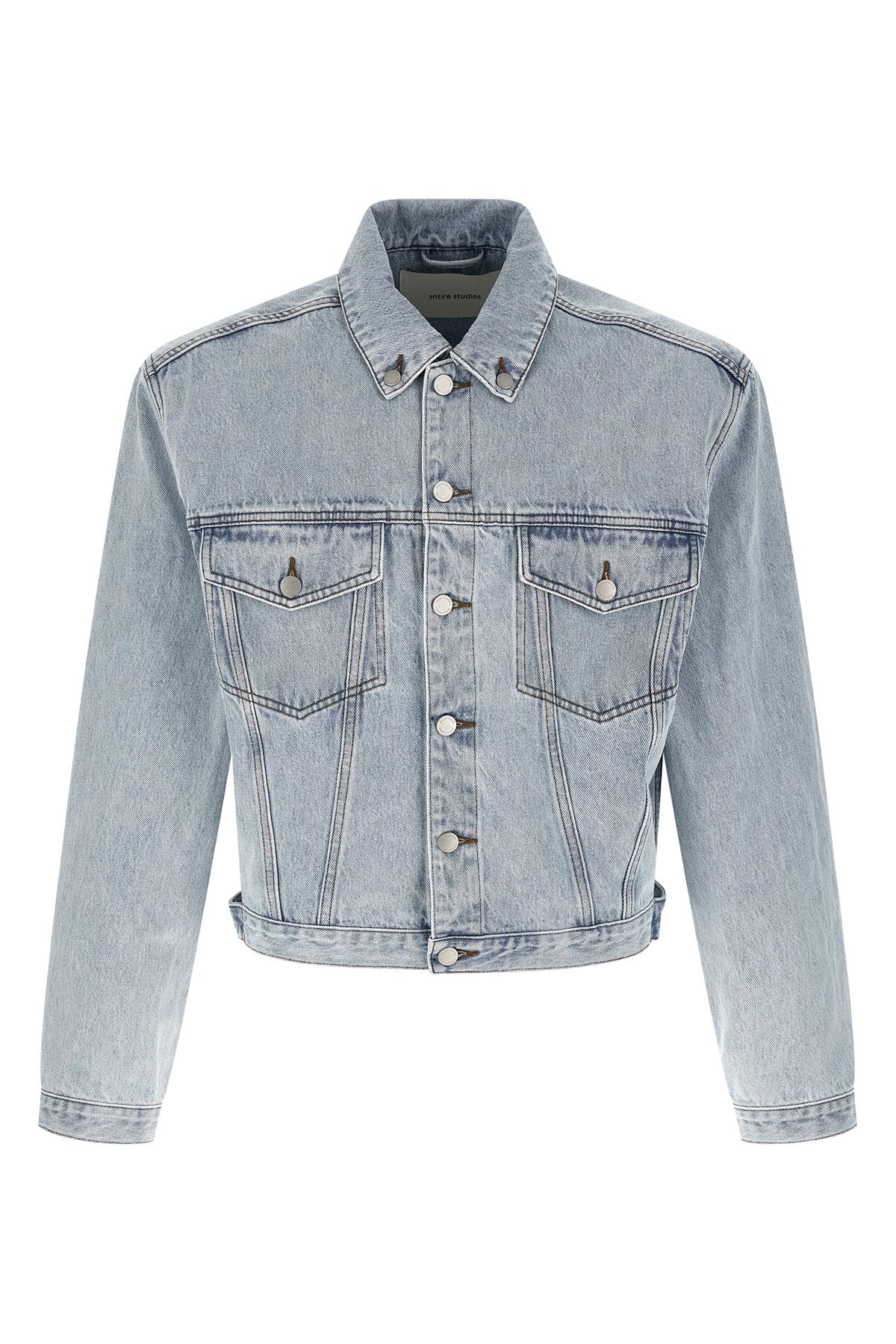 shrunken denim jacket in japanese cotton denim