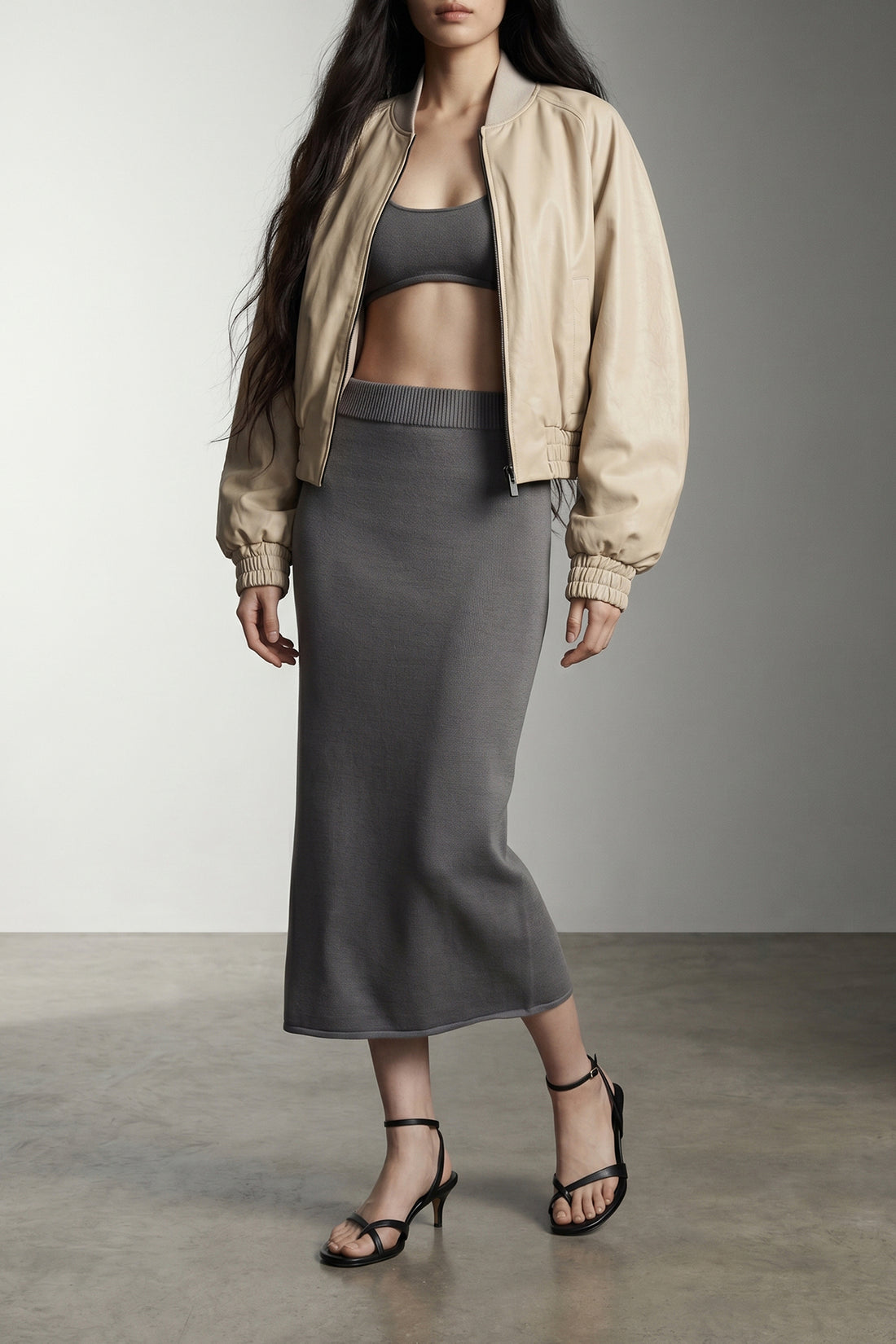 ENTIRE STUDIOS S raw knit midi skirt in cotton knit