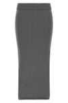 raw knit midi skirt in cotton knit