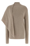 wrap sweater in combed merino wool