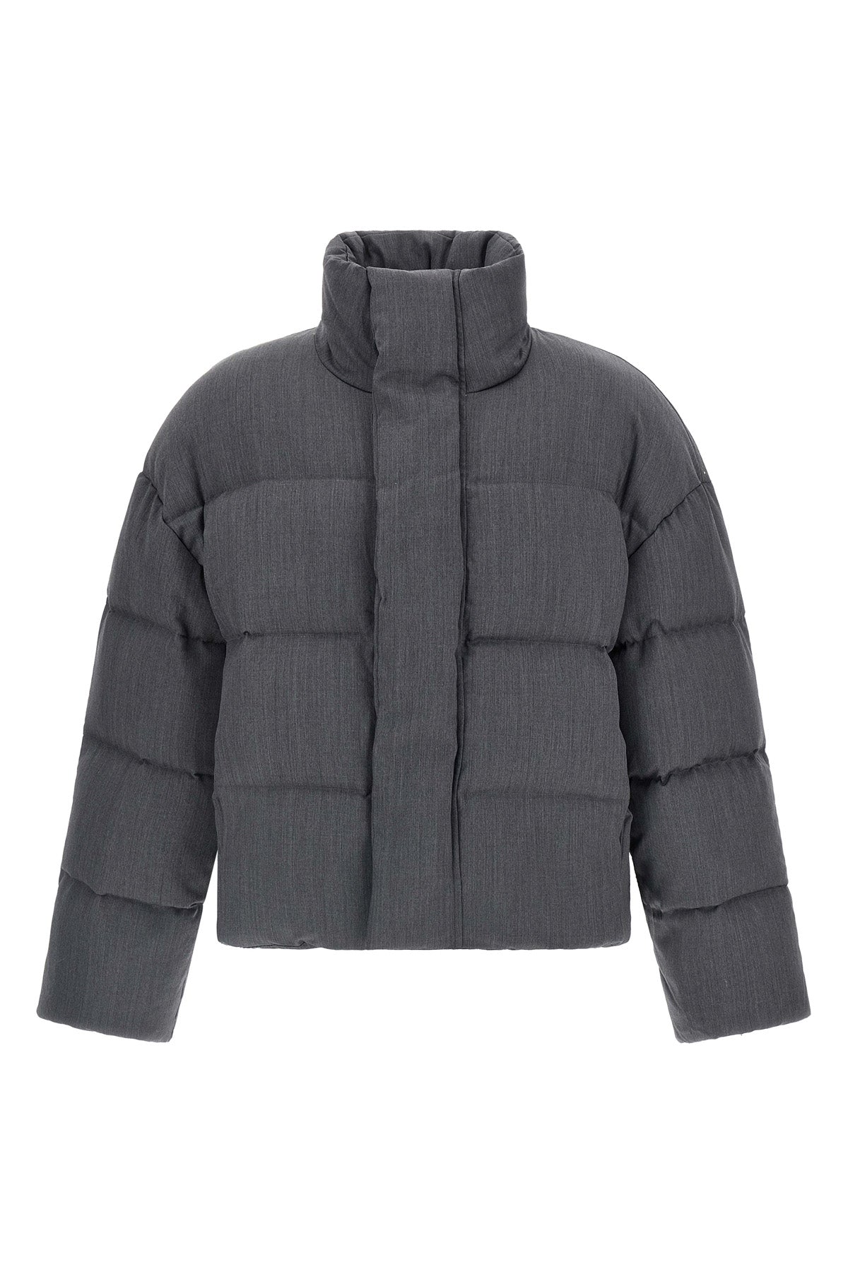 mml puffer quilted mélange wool down jacket