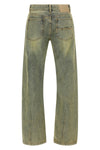 lean stonewashed cotton selvedge denim jeans