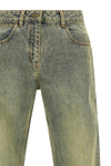lean stonewashed cotton selvedge denim jeans