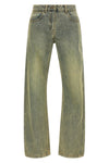 lean stonewashed cotton selvedge denim jeans