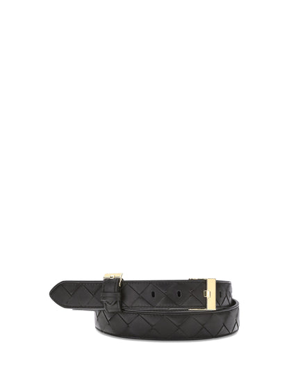 BOTTEGA VENETA 80 leather intrecciato belt