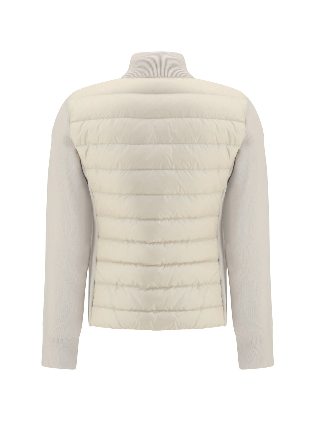 MONCLER S padded jacket with wool sleeves
