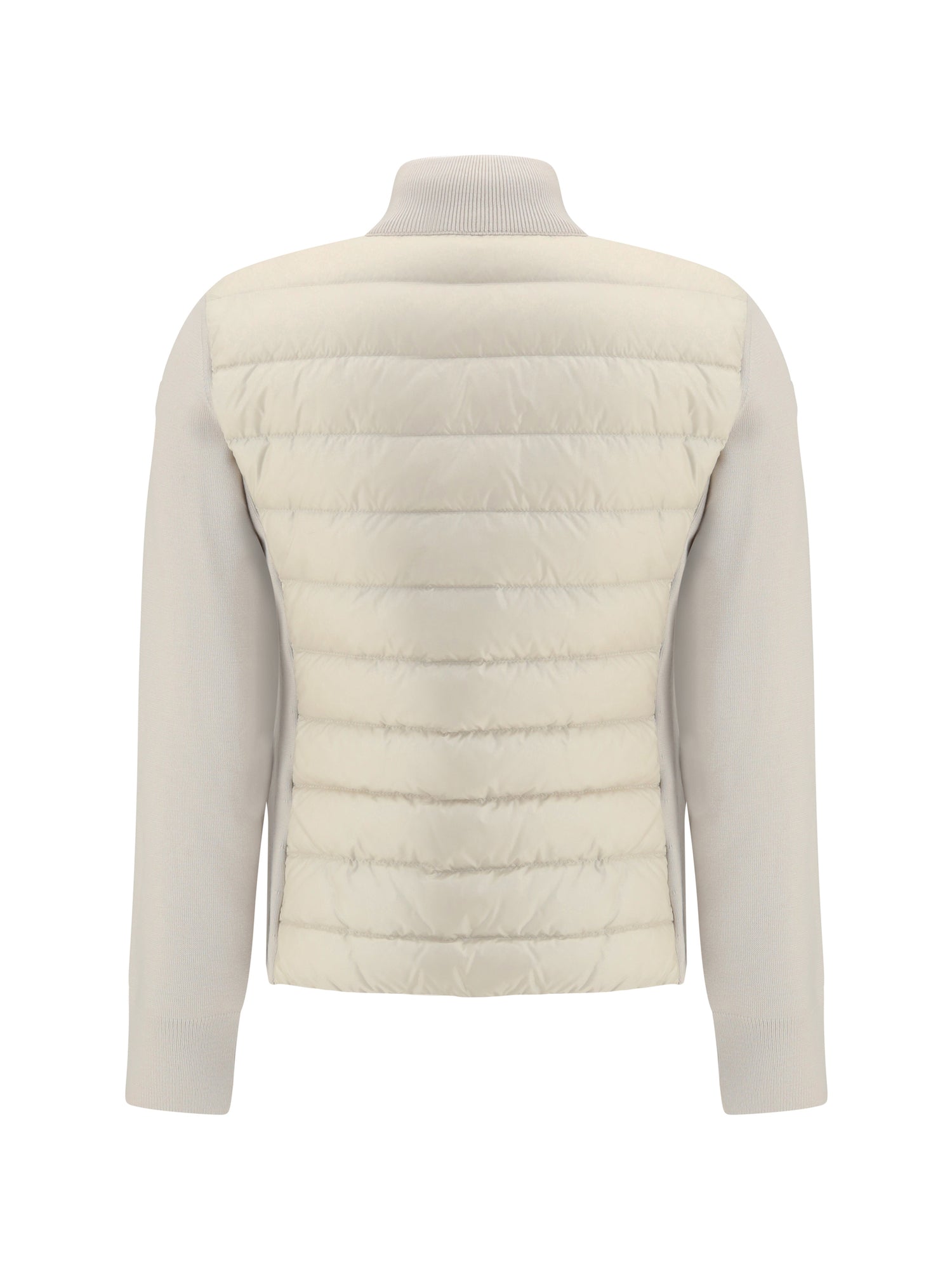 MONCLER S padded jacket with wool sleeves