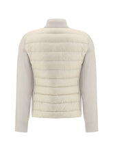 MONCLER S padded jacket with wool sleeves