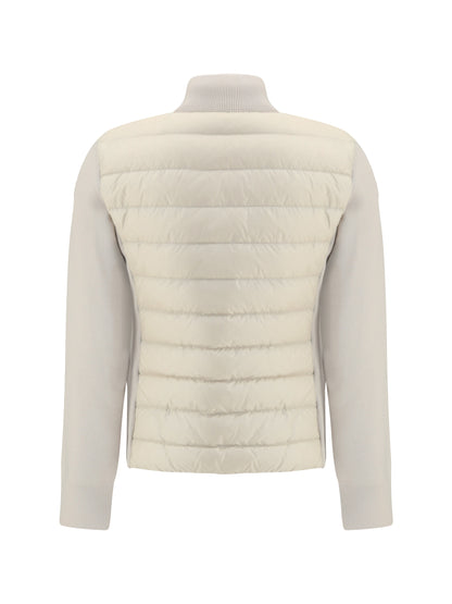 MONCLER S padded jacket with wool sleeves