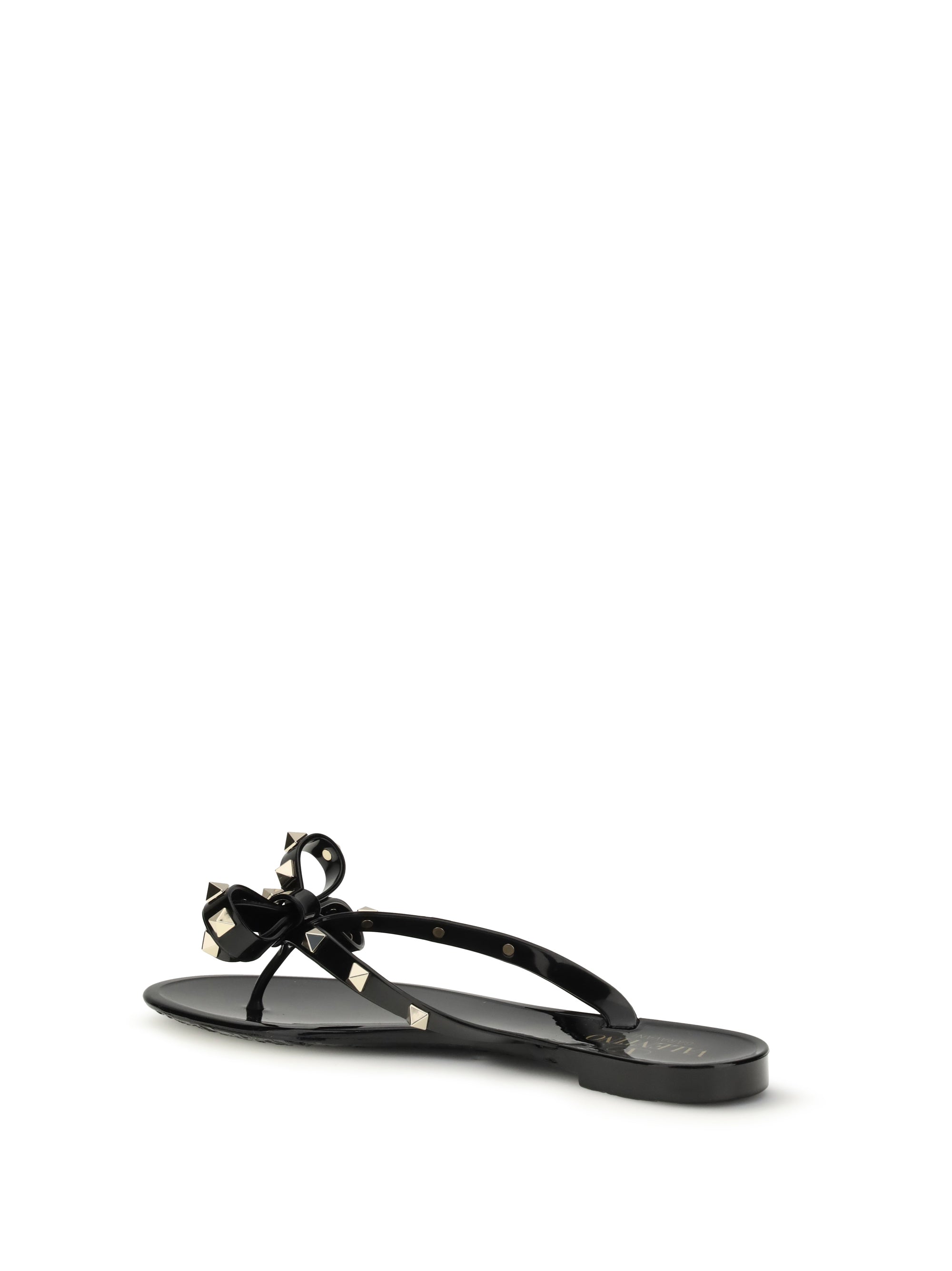 rockstud flip-flop sandals in pvc