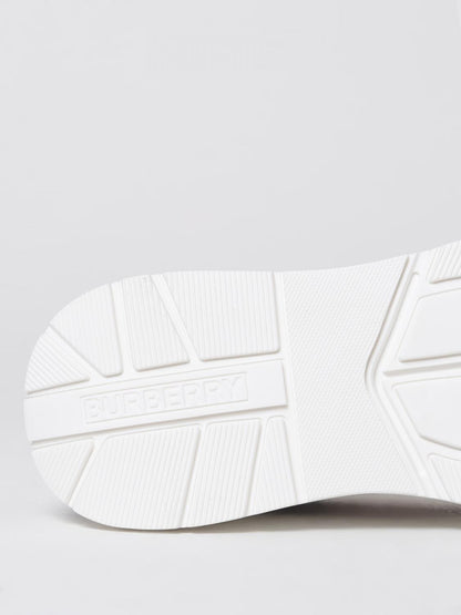 BURBERRY 35 new regis sneakers in canvas check and rubber