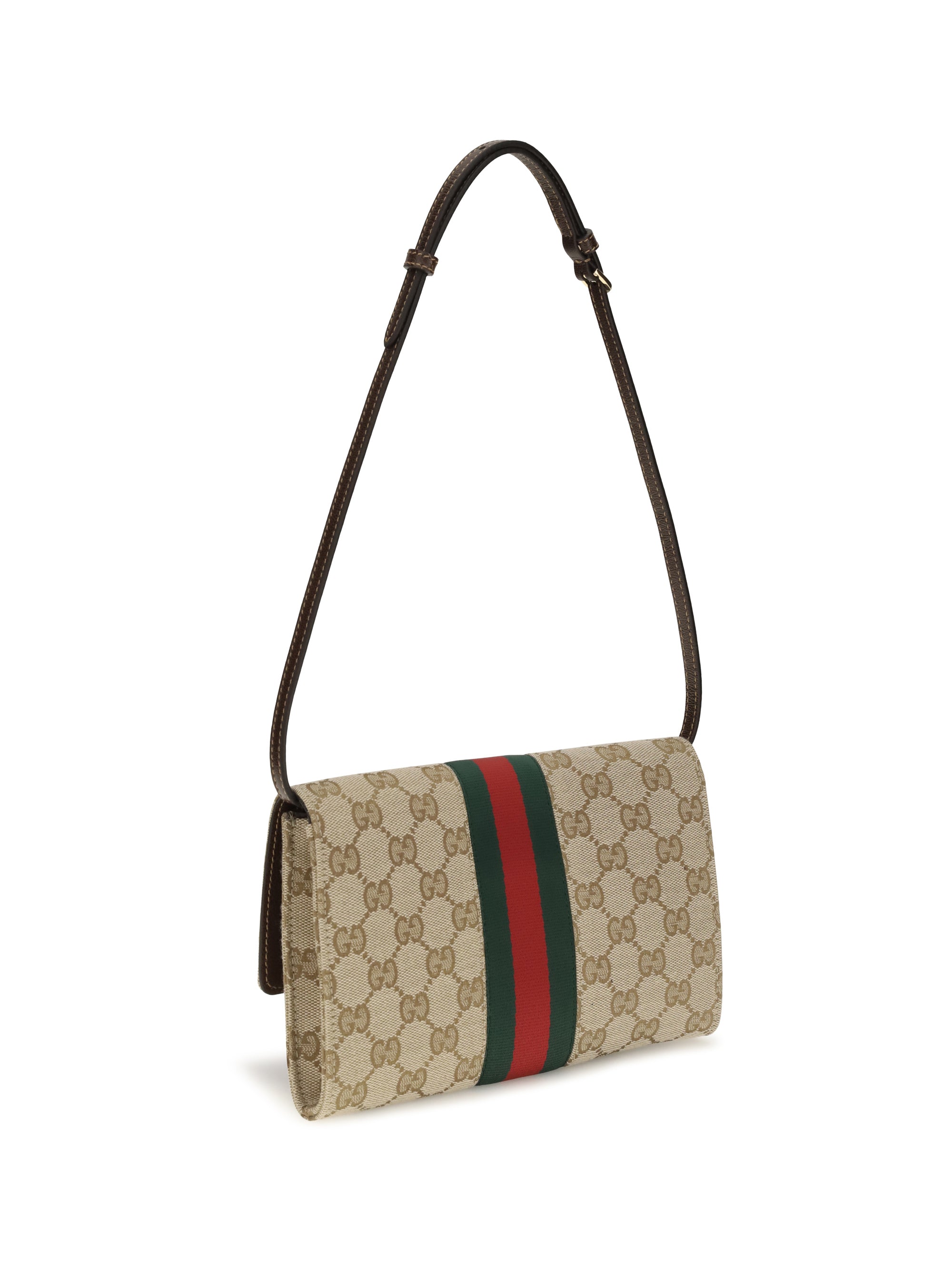 horsebit web wallet with shoulder strap