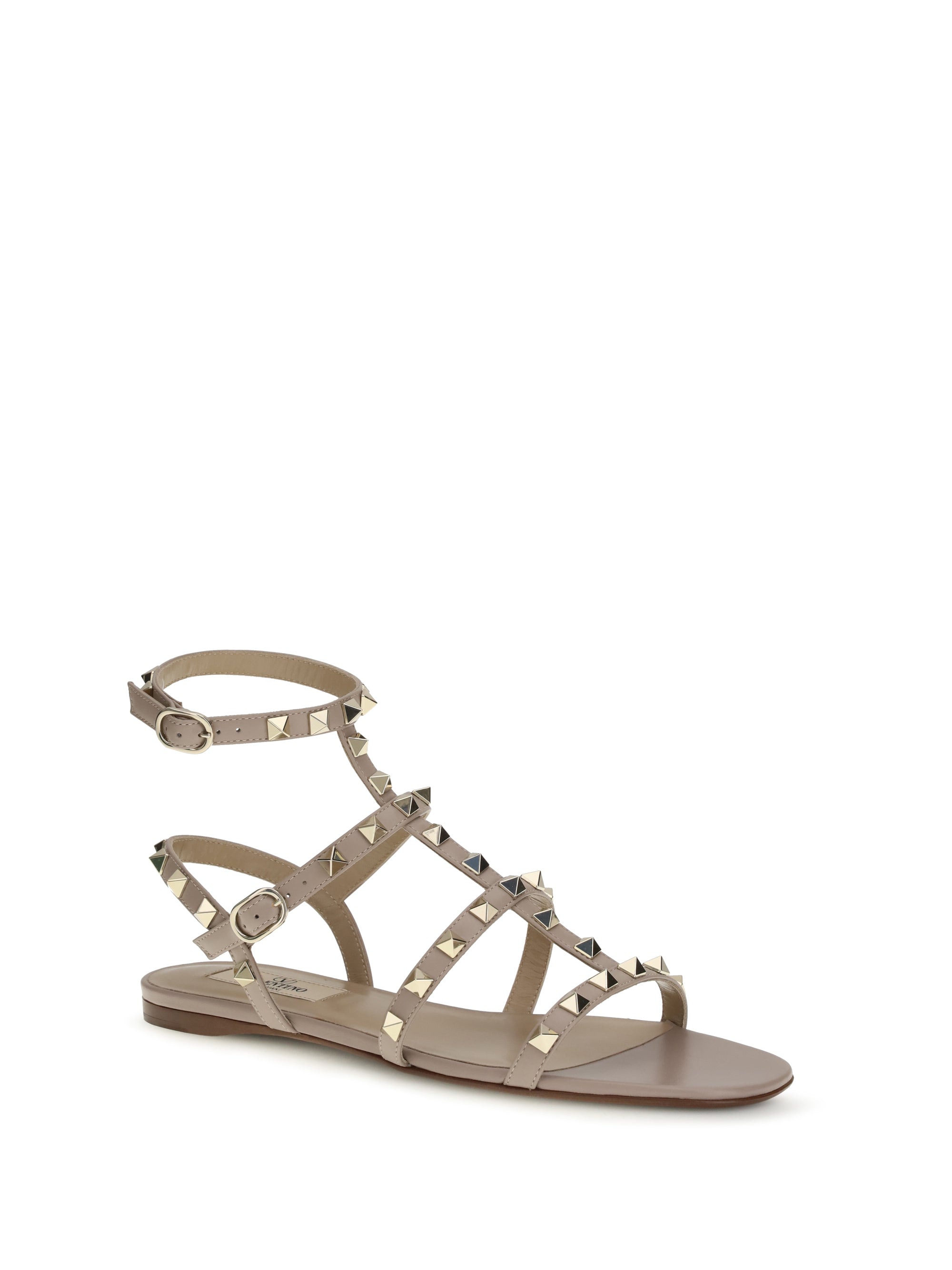 rockstud leather sandals