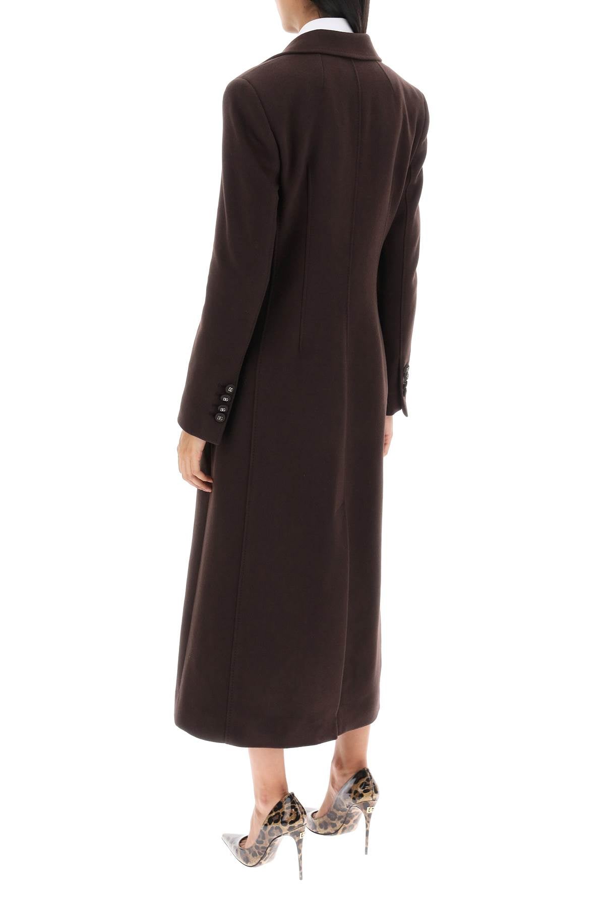 shaped coat in wool and cashmere
