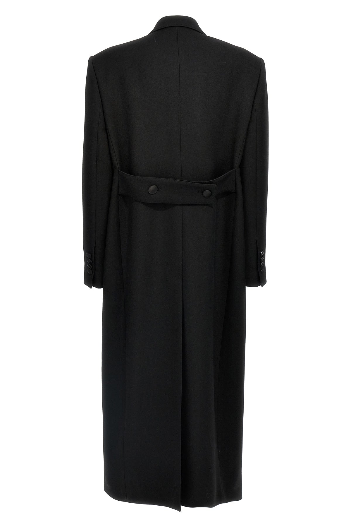 long tuxedo coat in double wool gabardine